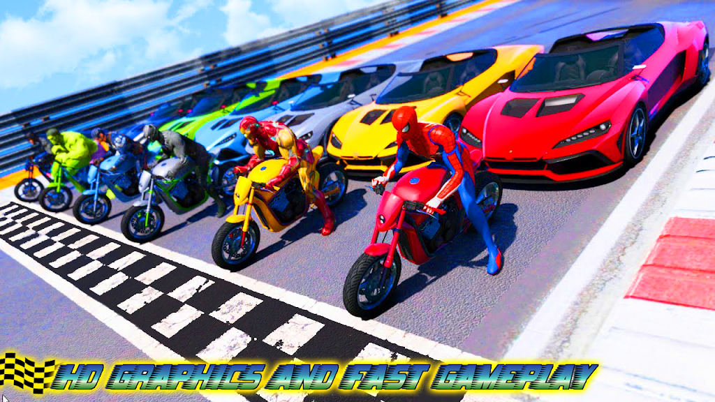 Superhero Bike Stunt Games 3D Screenshot 1