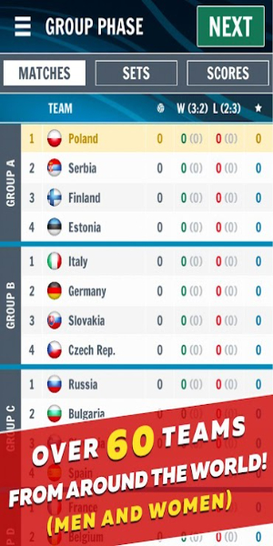 Mod de campeonato de voleibol