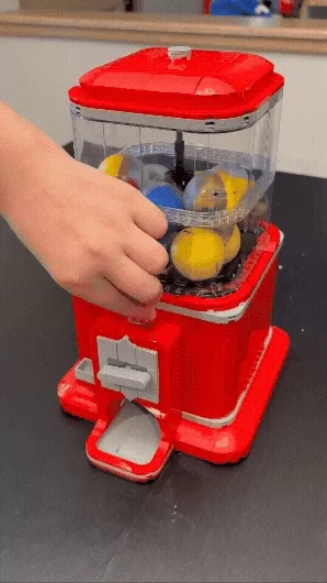 Functioning LEGO vending machine demonstration