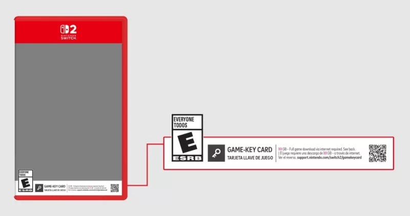 Nintendo revela que o Switch 2 Game Cards pode oferecer apenas chaves de download