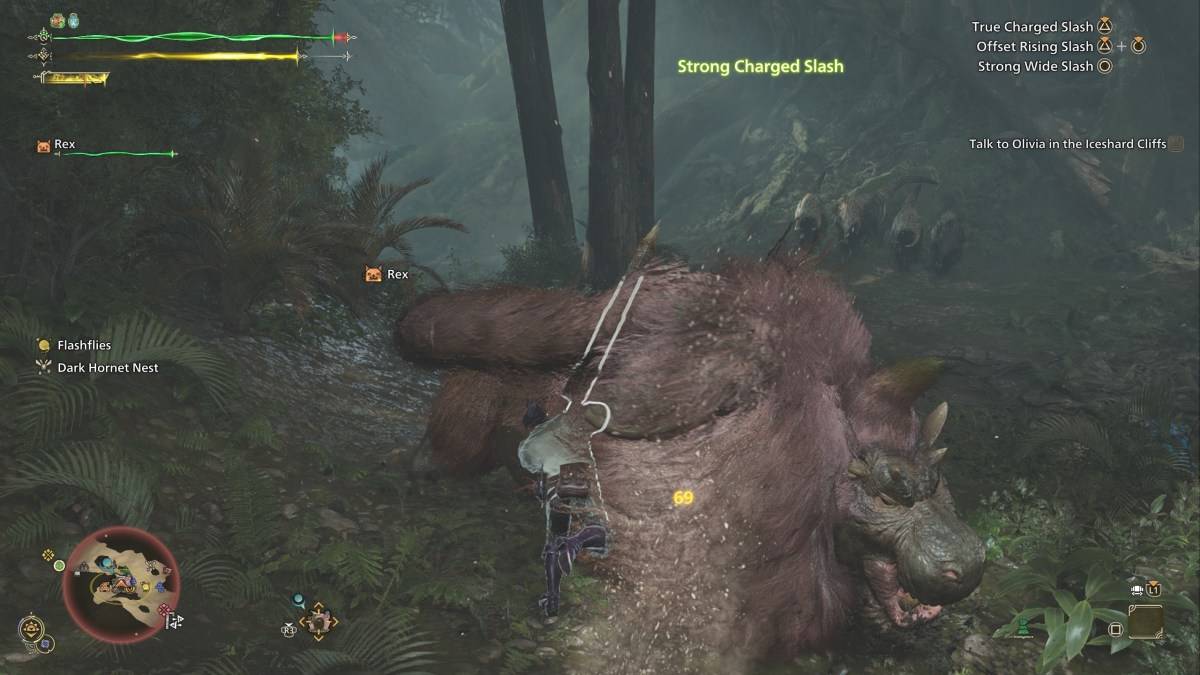 Um caçador em Monster Hunter Wilds usando a Grande Espada contra um Congalala