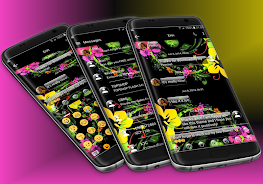 SMS Messages Glass BlackFlower Captura de tela 0