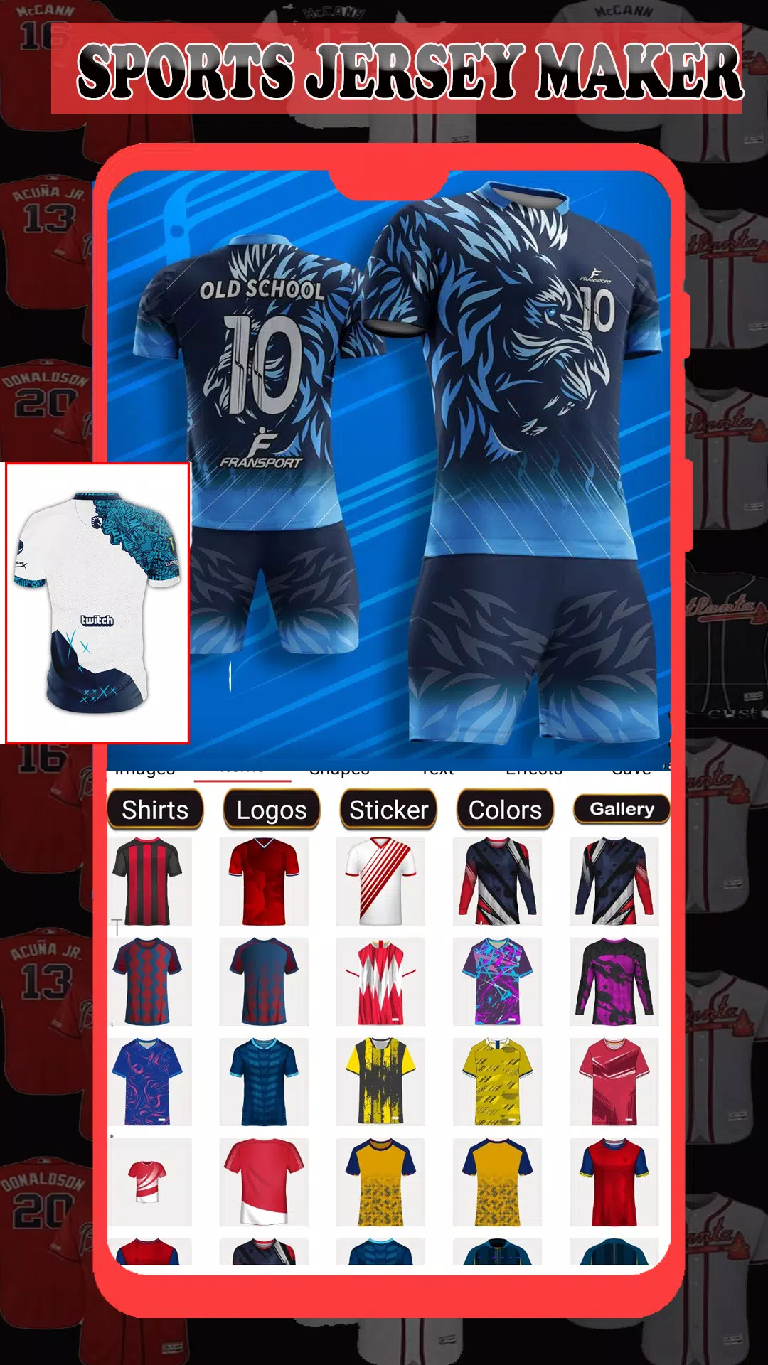 Sports Jersey Maker स्क्रीनशॉट 2