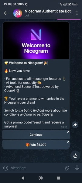 Nicegram: AI Chat for Telegram 스크린샷 1