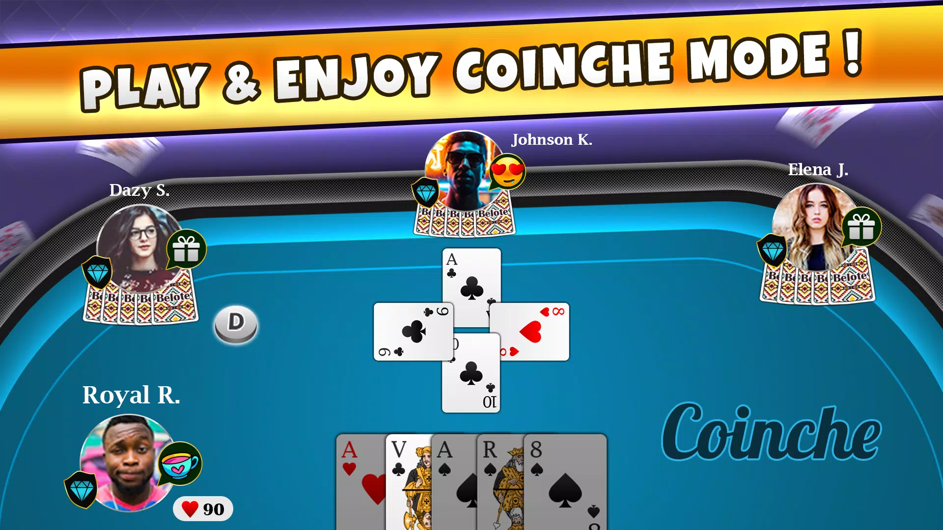 Belote Coinche Online game स्क्रीनशॉट 2