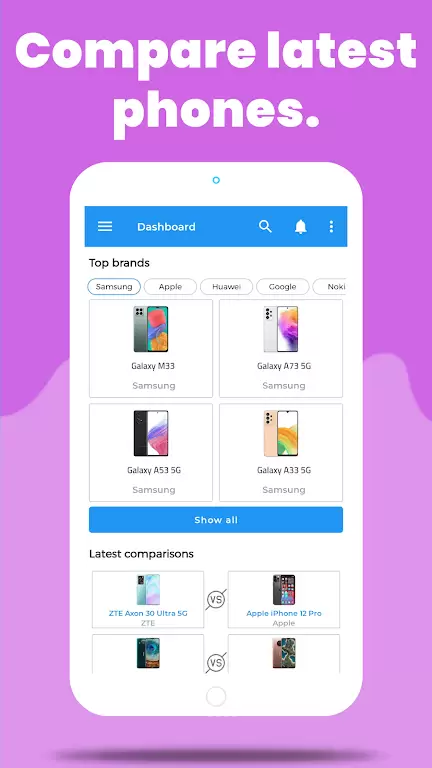 Compare Phones Prices & Specs ဖန်သားပြင်ဓာတ်ပုံ 0