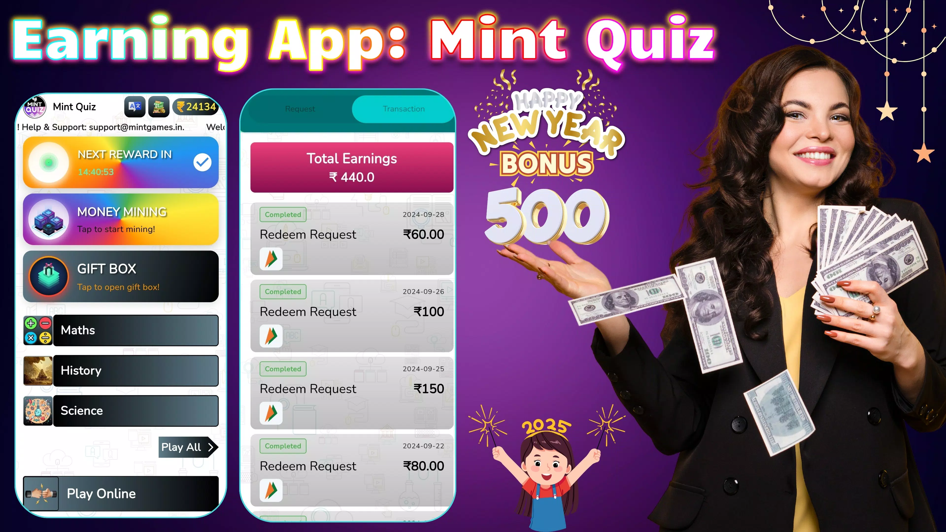 Earning App: Mint Quiz Captura de tela 0