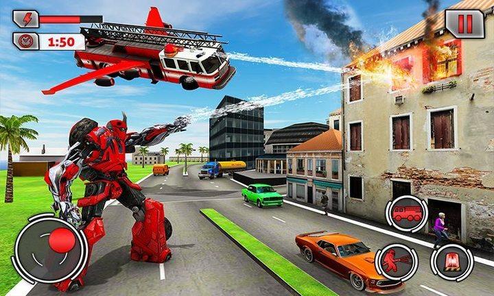 Fire Truck Games: Robot Games Tangkapan skrin 0