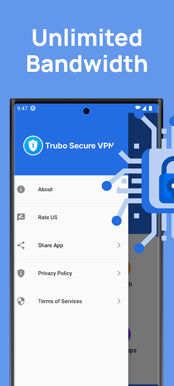 Turbo Secure VPN: Fast Proxy Captura de tela 1